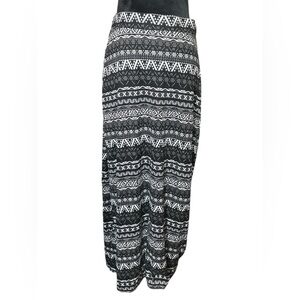 Mascara Tribal Print Black & White Maxi Skirt